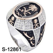 Micro Setting 925 Sterling Silver Men Jewelry Ring (S-12861)